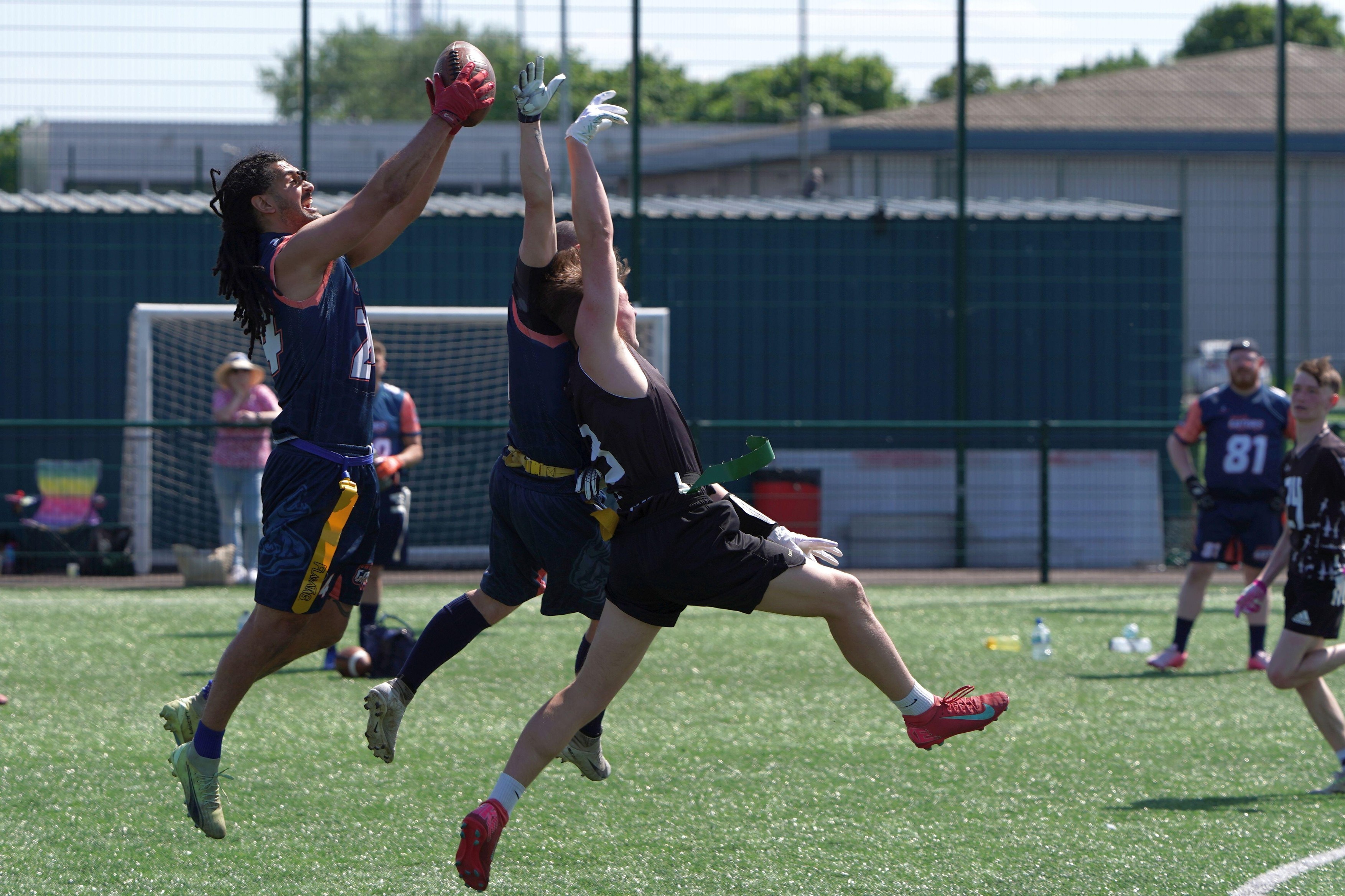 amateur players, playing flag football in Cardiff, Wales in May 2025,Image: 1001261329, License: Royalty-free, Restrictions: , Model Release: no, Credit line: Terry Matthews / Alamy / Profimedia