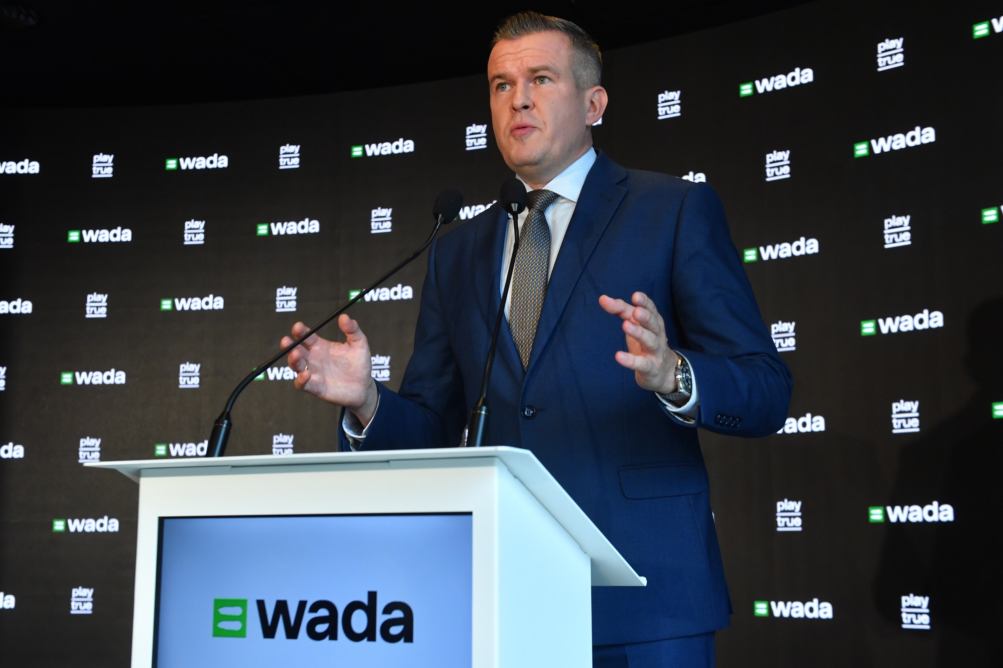 WADA's President Witold Banka press conference in Warsaw