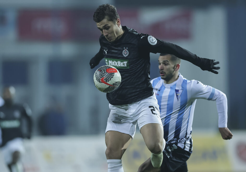during the Mozzart Super Liga Season 2024/2025 match between Spartak Subotica and FK Partizan at City Stadium Subotica on December 12, 2024 in Subotica, Serbia. (Photo by Srdjan Stevanovic/Starsport.rs ©)