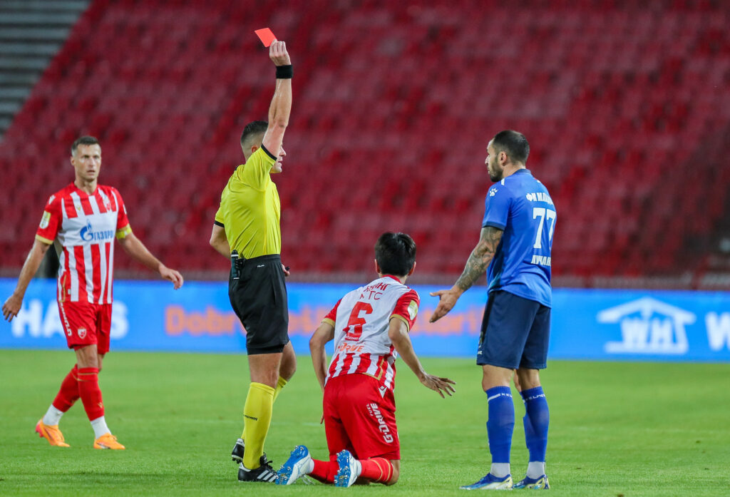 BELGRADE, SERBIA - JULY 27: during the round 2 Mozzart Bet Serbian Super Liga match between Crvena zvezda and Mladost Lucani at the Rajko Mitic Stadium (Marakana) on July 27, 2024 in Belgrade, Serbia. (Photo by: Dimitrije Vasiljevic/STARSPORT)