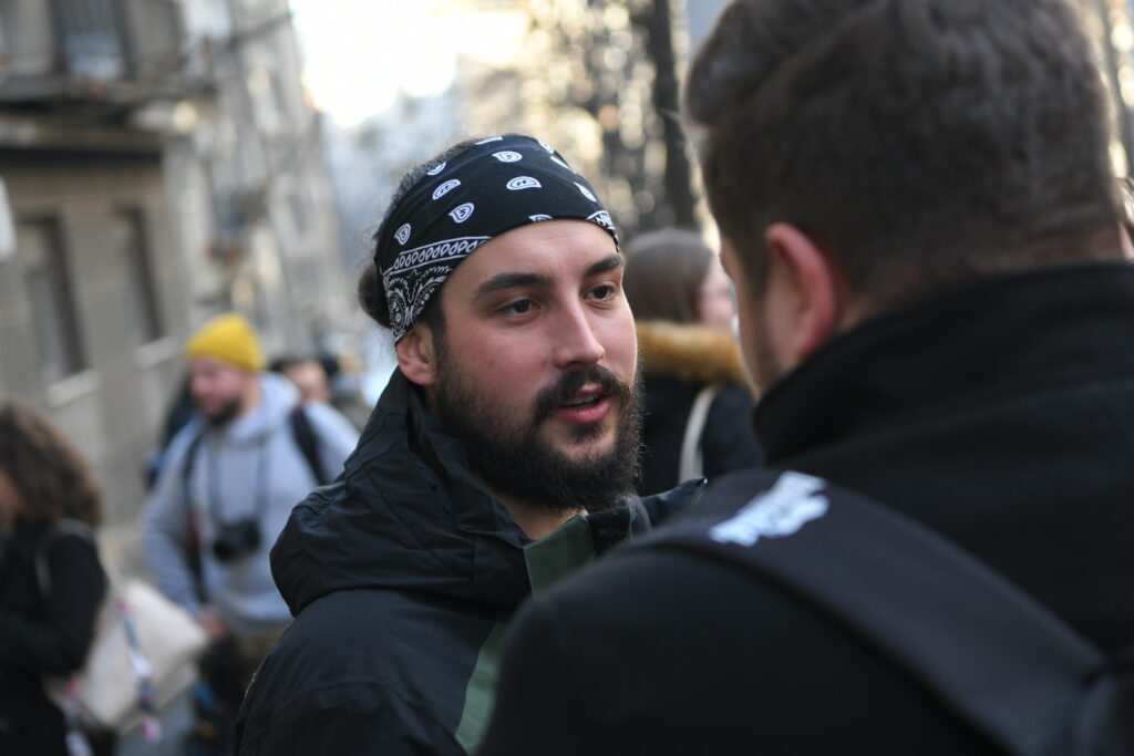 Beograd 25. decembar 2023. Studenti protest ispred ministarstva drzavne uprave i lokalne samouprave Foto:Amir Hamzagić/Nova.rs