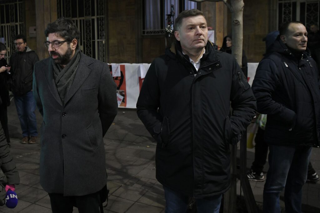 Beograd 20. decembar 2023. Protest opozicije Srbija protiv nasilja ispred zgrade Republičke izborne komisije RIK-a zbog kradje Foto:Goran Srdanov