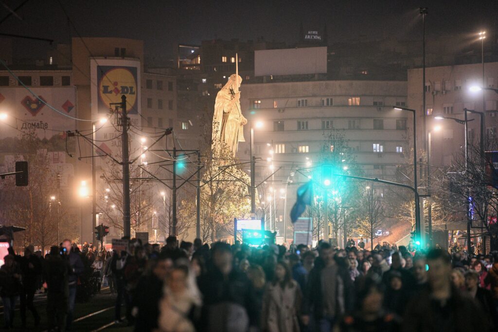 Beograd 26.12.2023. Protestna šetnja do Palate pravde. Protest građana, gradjana ispred RIK-a zbog izborne krađe, pokradenih izbora Foto: Filip Krainčanić/Nova.rs