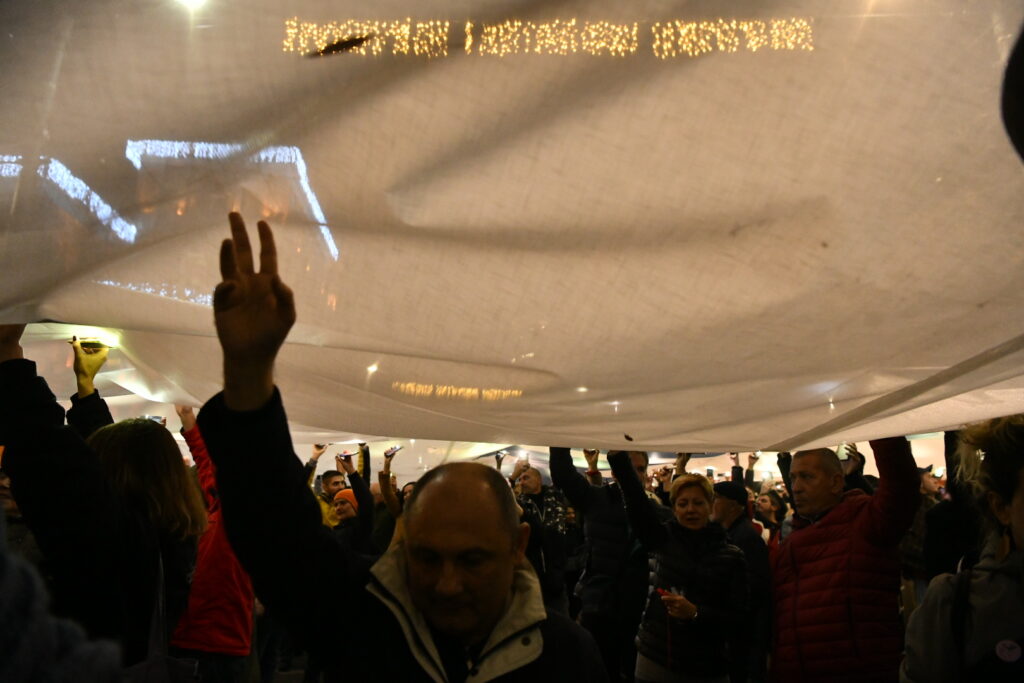 Beograd 12.12.2023. Platno. RIK. Šetnja. Srbija protiv nasilaj, završna konvencija, završni miting, predizborni miting Foto: Vesna Lalić/Nova.rs