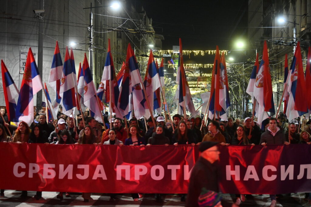 Beograd 12.12.2023. RIK. Šetnja. Srbija protiv nasilaj, završna konvencija, završni miting, predizborni miting Foto: Vesna Lalić/Nova.rs