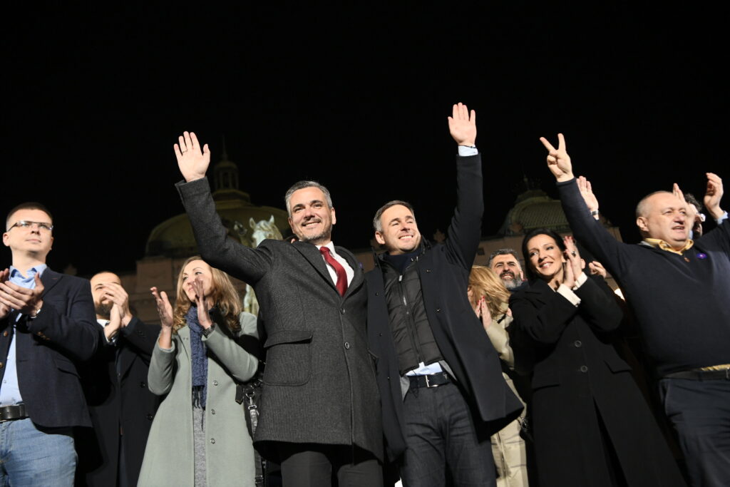 Beograd 12.12.2023.  Srbija protiv nasilaj, završna konvencija, završni miting, predizborni miting Foto: Amir Hamzagić/Nova.rs