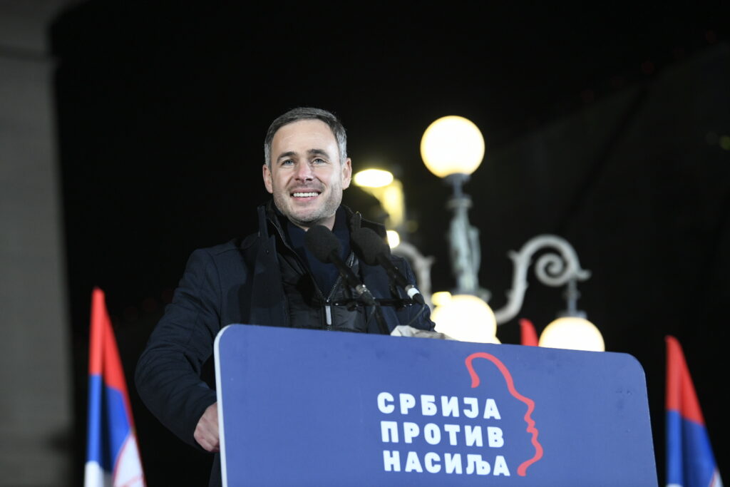 Beograd 12.12.2023. Miroslav Aleksić. Srbija protiv nasilaj, završna konvencija, završni miting, predizborni miting Foto: Amir Hamzagić/Nova.rs