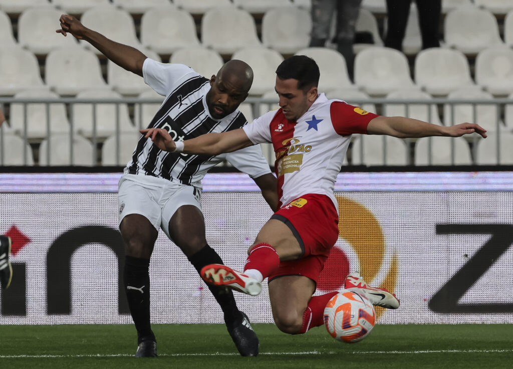 during the Mozzart Super Liga 2023/2024 match between Partizan and Vojvodina at stadium FK Partizan (JNA) on December 02, 2023 in Belgrade, Serbia. (Photo by Srdjan Stevanovic/Starsport.rs ©)