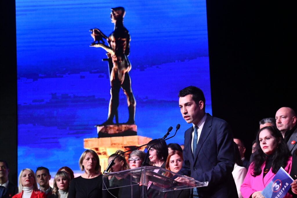 Beograd 16.11.2023. Dom omladine, Konvencija liste „Srbija protiv nasilja“ za Beograd, 
Prvi izborni skup liste „Srbija protiv nasilja“ Foto: Vesna Lalić/Nova.rs