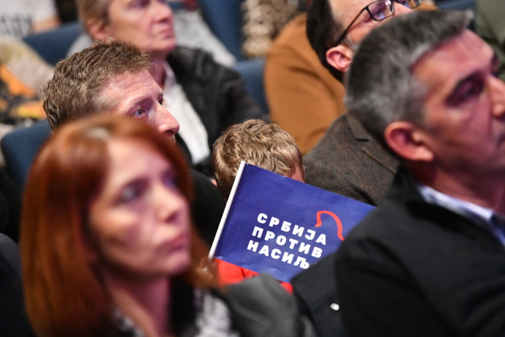 Beograd 16.11.2023. Dom omladine, Konvencija liste „Srbija protiv nasilja“ za Beograd, 
Prvi izborni skup liste „Srbija protiv nasilja“ Foto: Vesna Lalić/Nova.rs