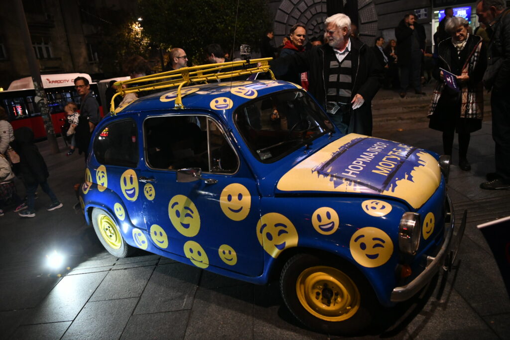 Beograd 16.11.2023. Dom omladine, Konvencija liste „Srbija protiv nasilja“ za Beograd, 
Prvi izborni skup liste „Srbija protiv nasilja“ Foto: Vesna Lalić/Nova.rs