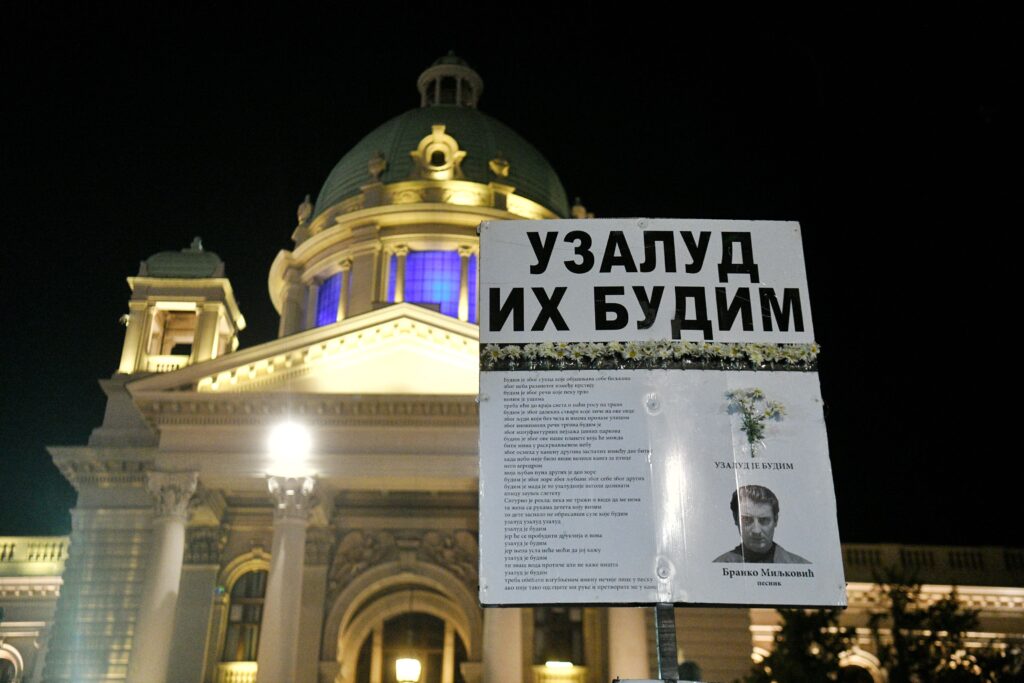 Beograd 04.11.2023. Protest Srbija protiv nasilja, 27. po redu protest Srbija protiv nasilja, okupljanje građana, gradjana ispred Narodne Skupštine Foto: Filip Krainčanić/Nova.rs