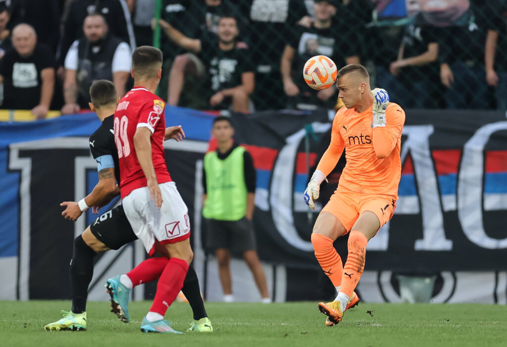 during the Mozzart Super Liga 2023/2024 match between Napredak and Partizan at stadium Mladost Krusevac on October  01, 2023 in Krusevac, Serbia. (Photo by Srdjan Stevanovic/Starsport.rs ©)