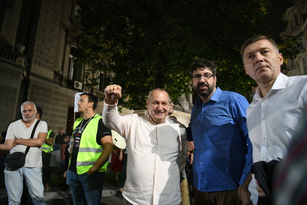 Beograd 30.09.2023. Dvadeset drugi protest, 22. protest Srbija protiv nasilja, šetnja. Srđan Milivojević, Radomir Lazović, Nebojša Zelenović  Foto: Filip Krainčanić/Nova.rs