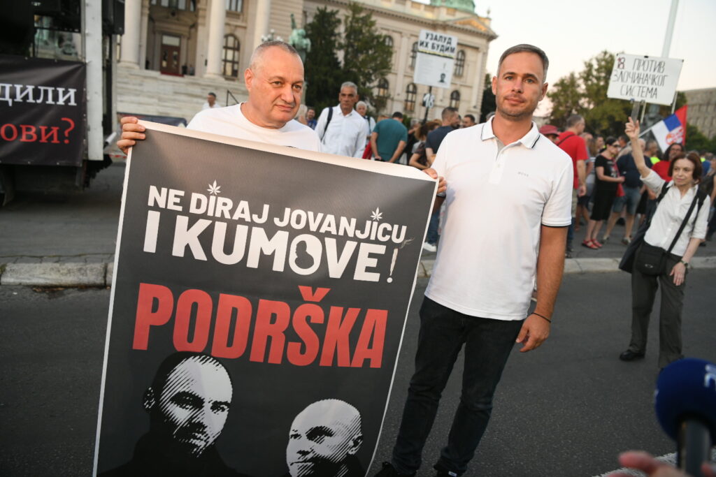 Beograd 02.09.2023. Srđan Milivojević i Miroslav Aleksić. Protest Srbija protiv nasilje, 18. protest građana pod nazivom Srbija protiv nasilja  Foto: Vesna Lalić/Nova.rs