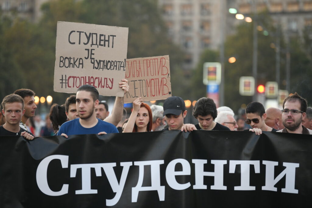 Beograd 02.09.2023. Protest Srbija protiv nasilje, 18. protest građana pod nazivom Srbija protiv nasilja  Foto: Vesna Lalić/Nova.rs