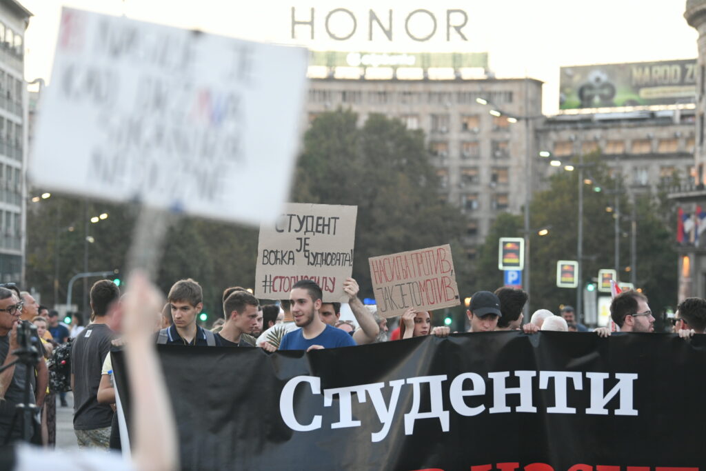 Beograd 02.09.2023. Protest Srbija protiv nasilje, 18. protest građana pod nazivom Srbija protiv nasilja  Foto: Vesna Lalić/Nova.rs
