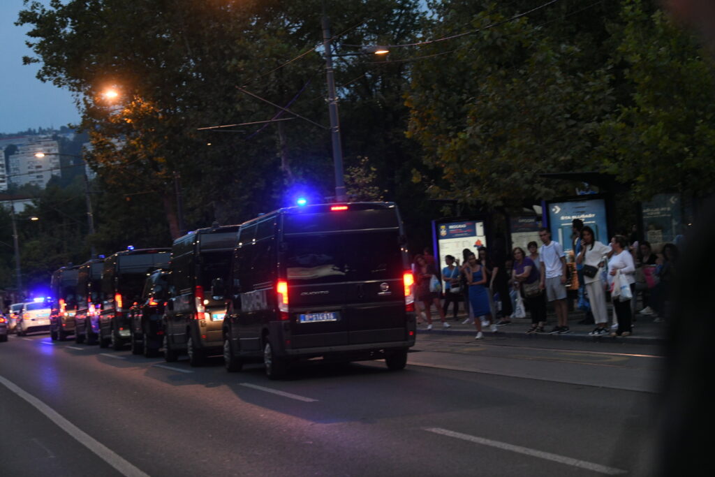Beograd 31. avgust 2023. Protest navijaca Partizana grobari na Terazijama Foto:Vesna Lalić/Nova.rs