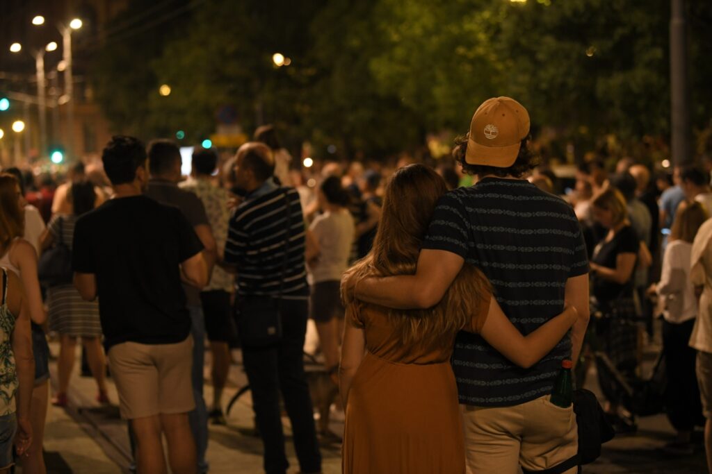 Beograd, 29.07.2023. Skupština, Protest br 13, Srbija protiv nasilja Foto: Dragan Mujan/Nova.rs