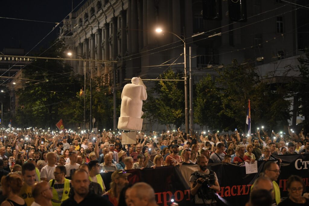 Beograd, 29.07.2023.  Protest br 13, Srbija protiv nasilja Foto: Dragan Mujan/Nova.rs