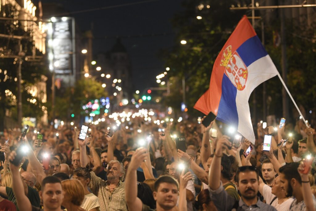 Beograd, 29.07.2023.  Protest br 13, Srbija protiv nasilja Foto: Dragan Mujan/Nova.rs