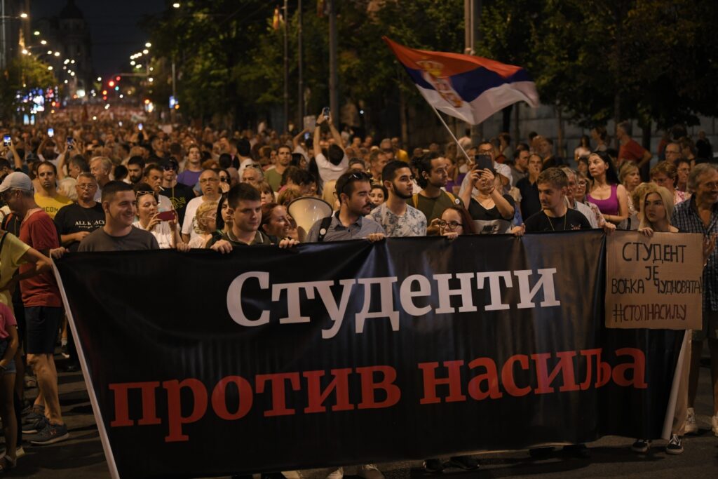 Beograd, 29.07.2023.  Protest br 13, Srbija protiv nasilja Foto: Dragan Mujan/Nova.rs