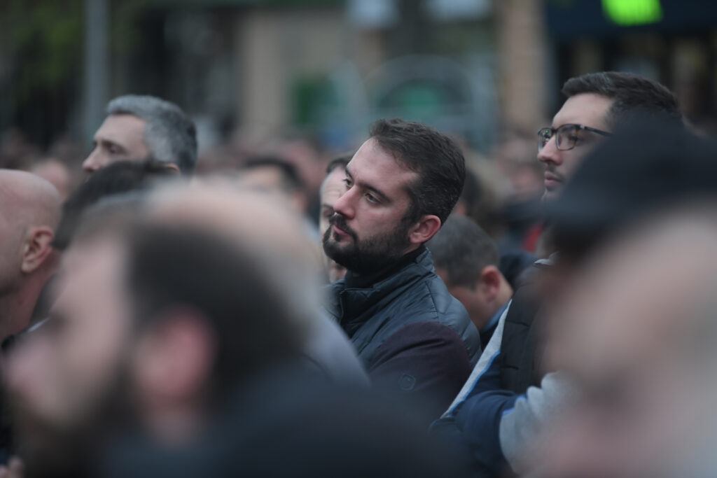 Lazarevac 18.04.2023. Protest radnika elektrodistribucije, eps