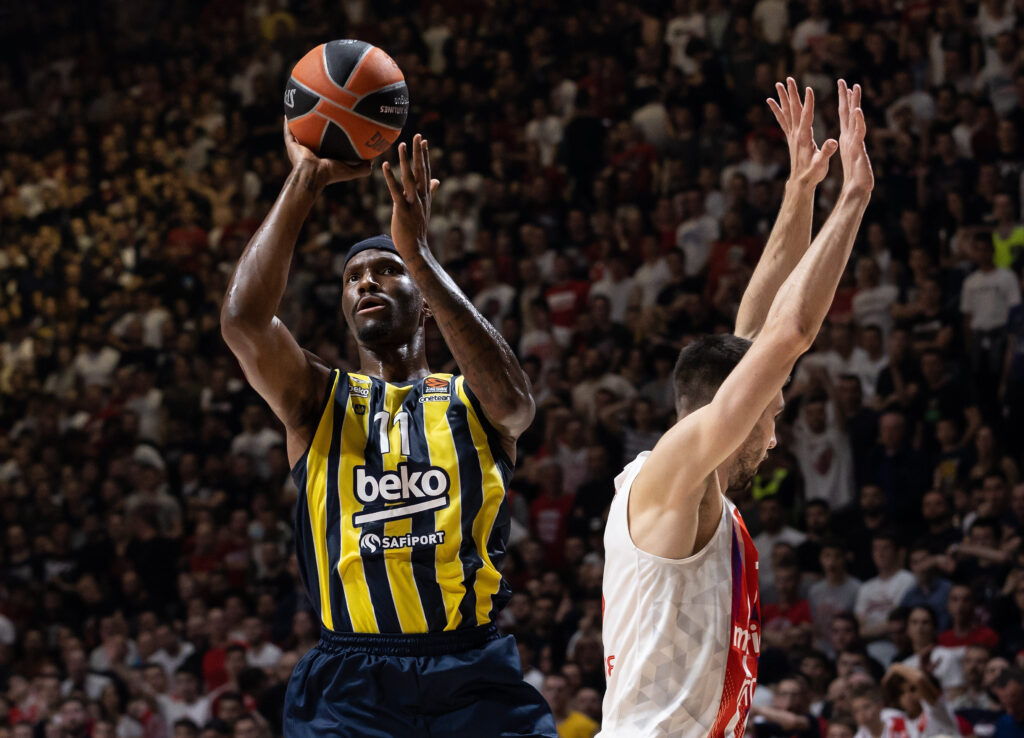 during the 2022/2023 Turkish Airlines EuroLeague Regular Season match between Crvena Zvezda mts Belgrade and Fenerbahce Beko Istanbul at Aleksandar Nikolic Hall on April 13, 2023 in Belgrade, Serbia. (Photo by Srdjan Stevanovic/Starsport.rs ©)