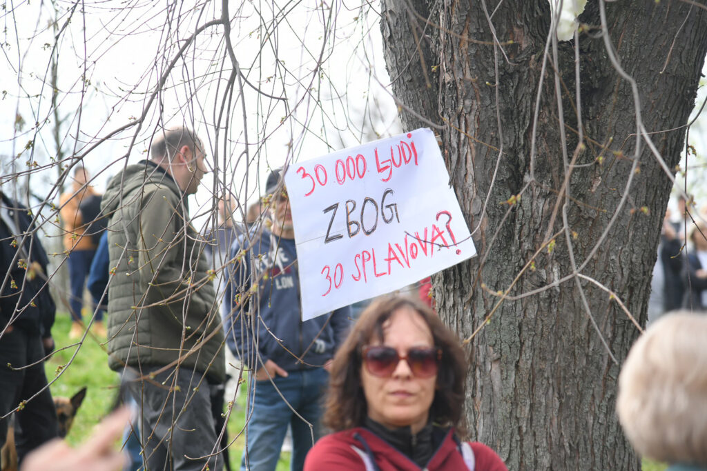 Beograd, 25.03.2023. Protest na Savskom nasipu, blokiranje nelegalnih radova