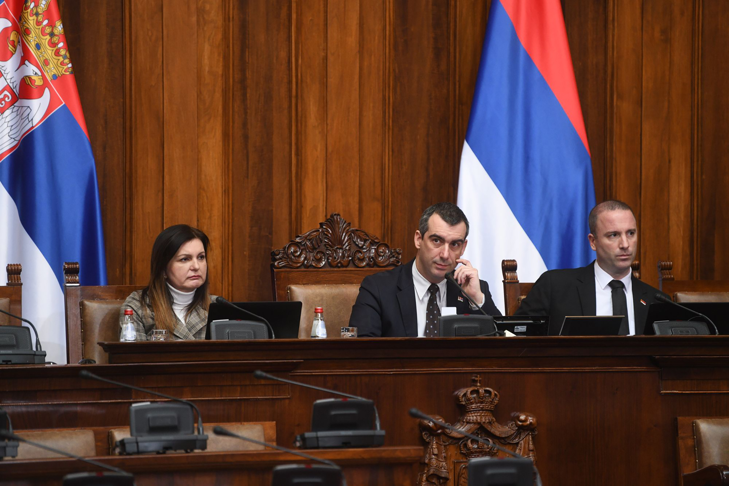 Beograd 08. februar 2023. Skupština Srbije zasedanje sednica, Vladimir Orlić , Srđan Smiljanić