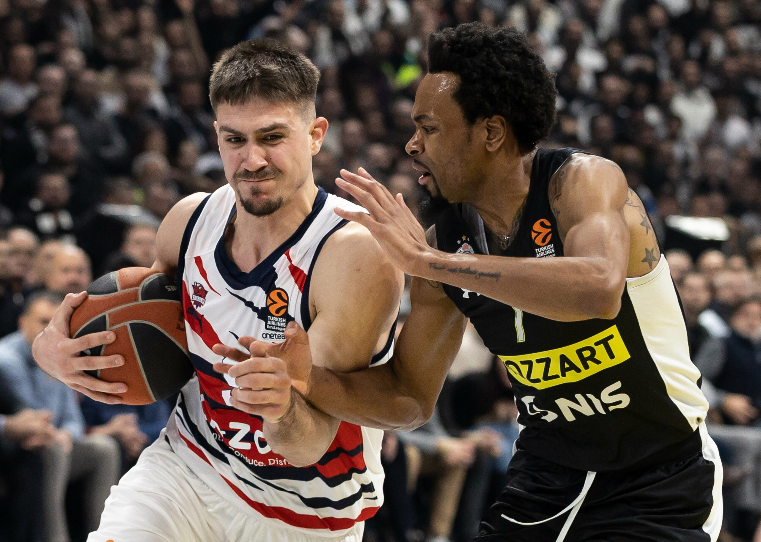 during the 2022/2023 Turkish Airlines EuroLeague Regular Season match between Partizan Mozzart Bet Belgrade and Cazoo Baskonia Vitoria at Stark Arena Hall on January 13, 2023 in Belgrade, Serbia. (Photo by Srdjan Stevanovic/Starsport.rs ©)