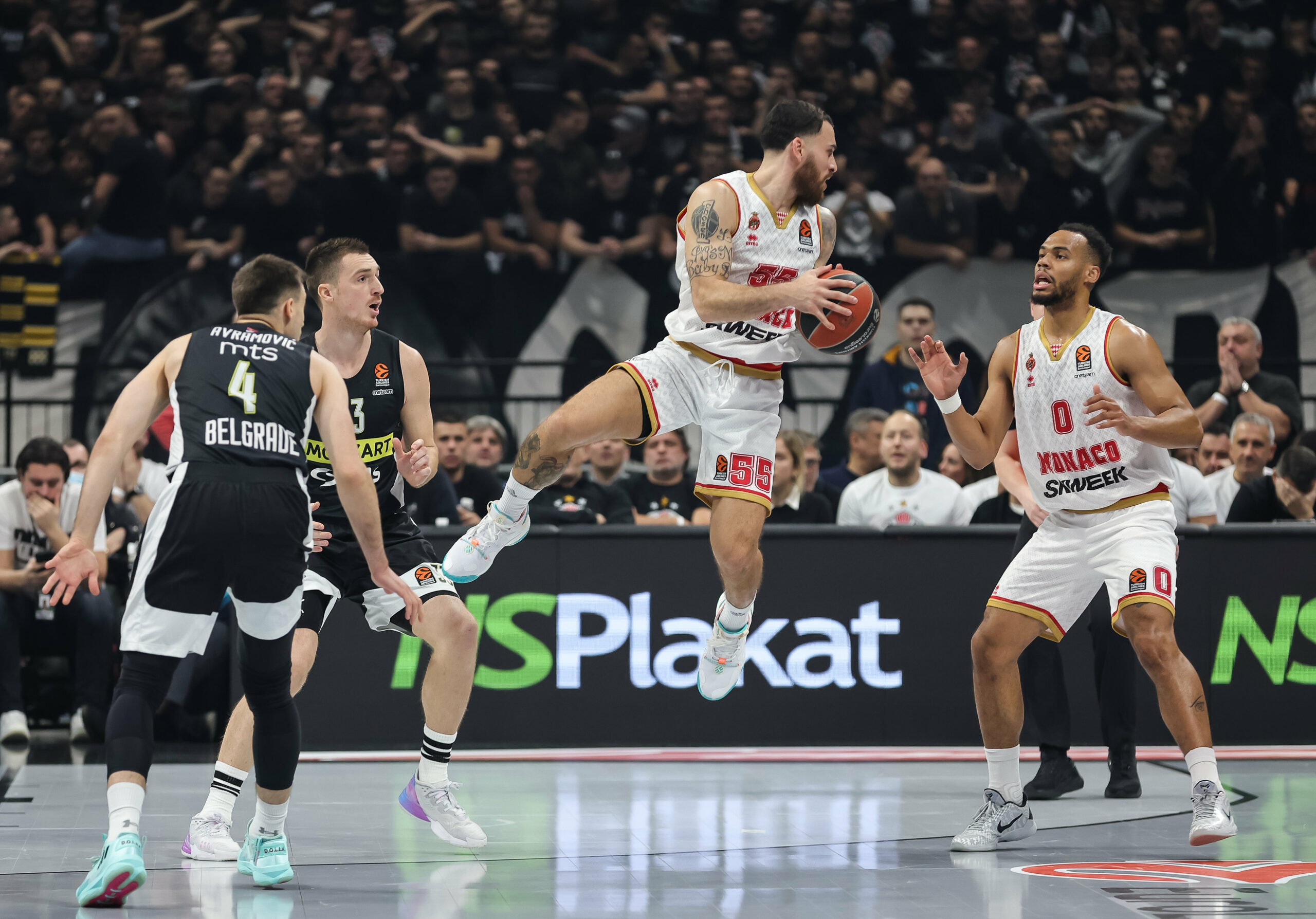 during the Turkish Airlines EuroLeague match between Partizan Mozzart Bet Belgrade and AS Monaco at Stark Arena on January 05, 2023 in Belgrade, Serbia. (Photo by Srdjan Stevanovic/Starsport.rs ©)