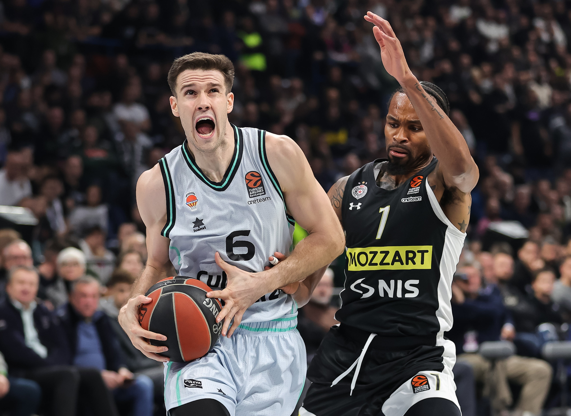 during the Turkish Airlines EuroLeague match between Partizan Mozzart Bet Belgrade and Valencia at Stark Arena on December 01, 2022 in Belgrade, Serbia. (Photo by Srdjan Stevanovic/Starsport.rs ©)