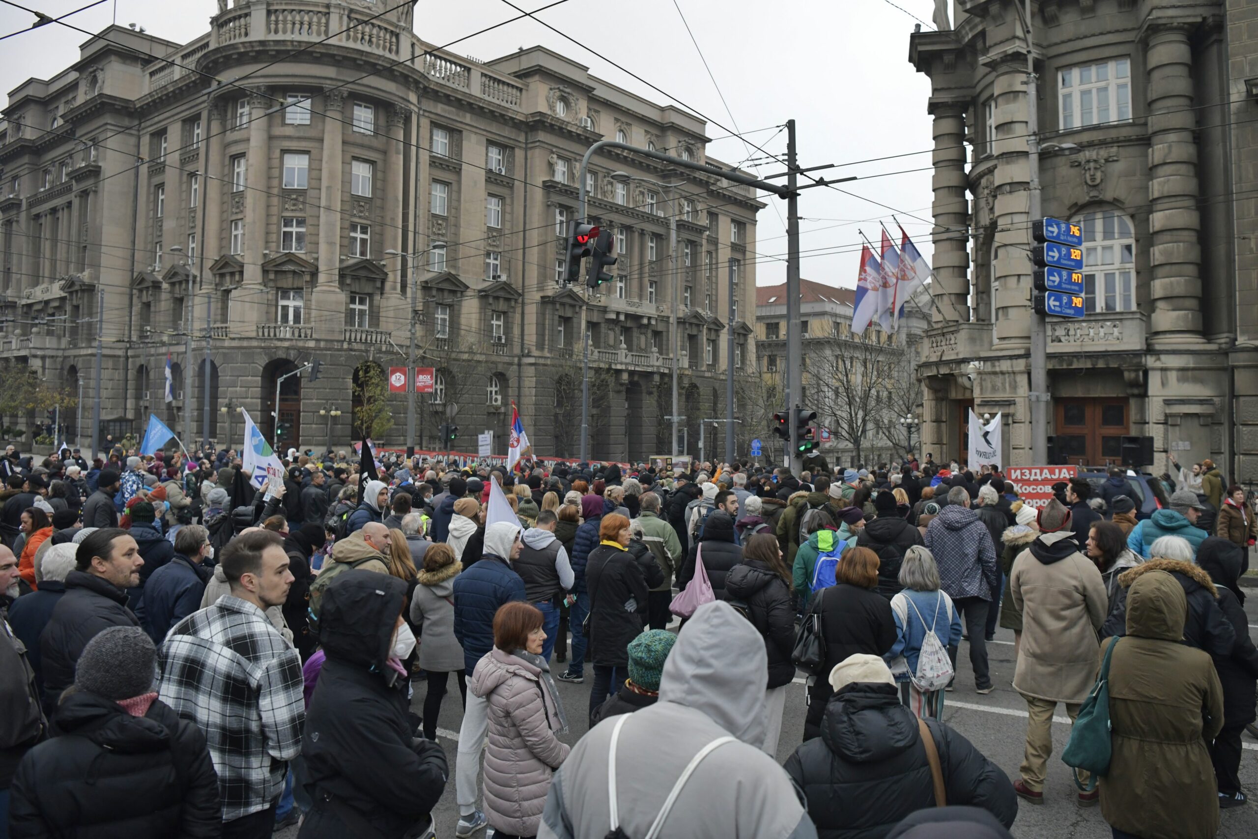 Beograd 27.11.2022. Protest poljoprivrednika i svih ostalih isred zgrade Vlade Srbije. Vlada Srbije, protest Foto: Goran Srdanov/Nova.rs
