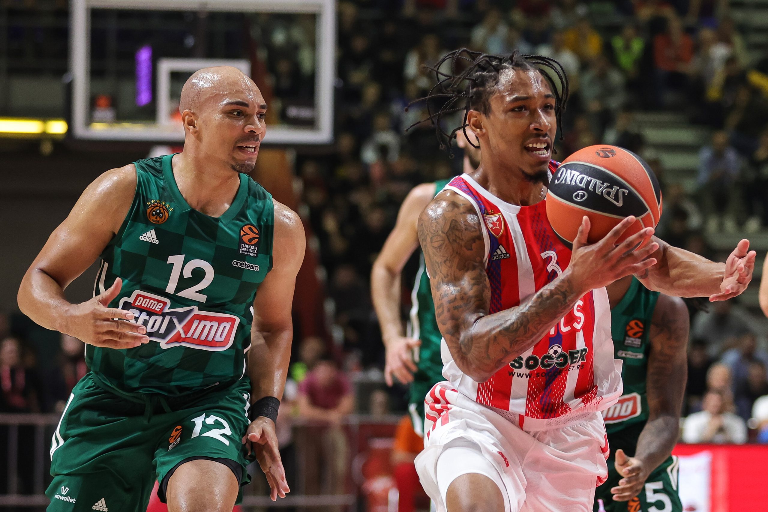 during the Euroleague match between Crvena Zvezda and Panathinaikos at Hall Aleksandar Nikolic on October 13, 2022 in Belgrade, Serbia. (Photo by Srdjan Stevanovic/Starsport.rs ©)