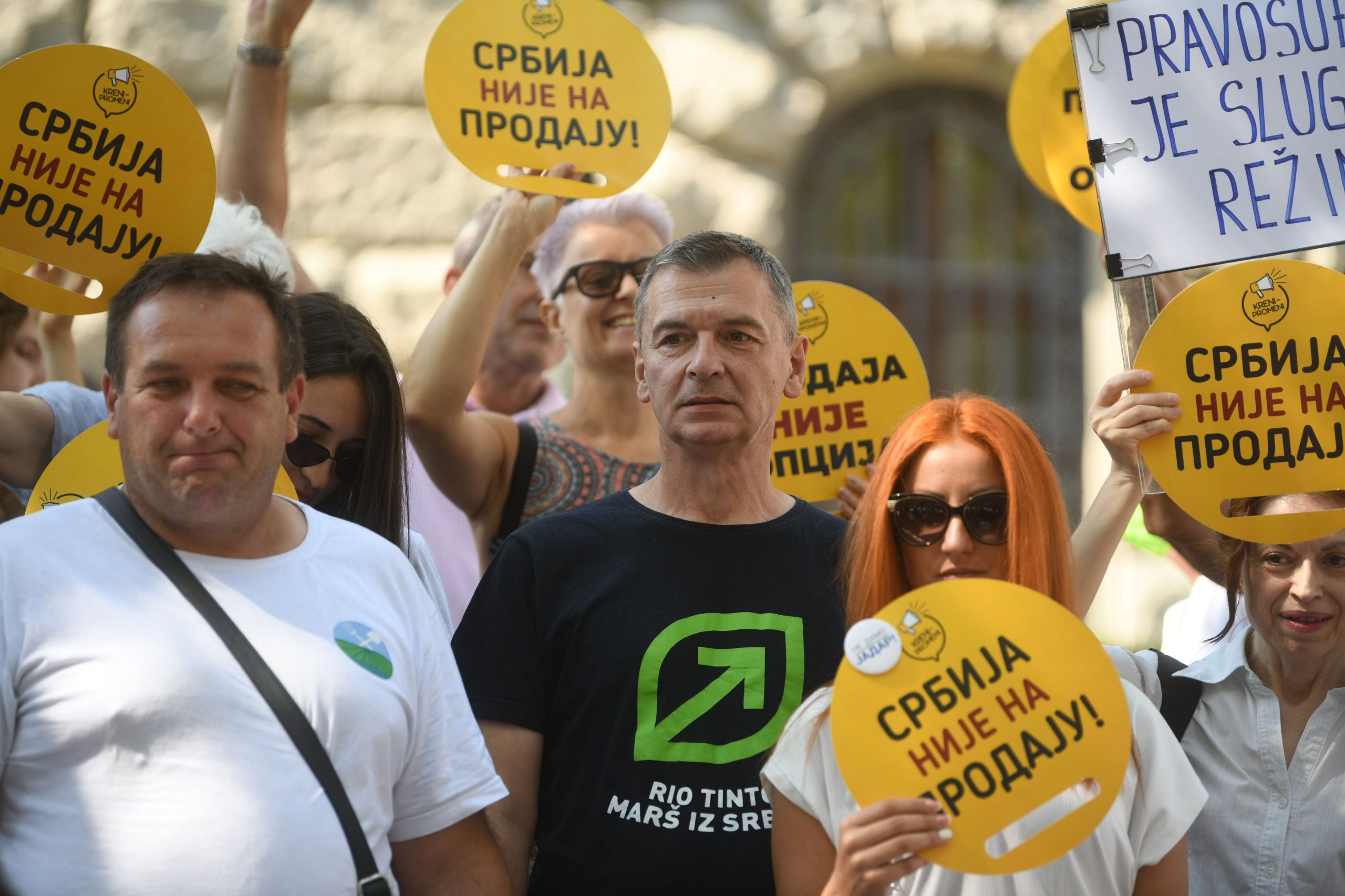 Beograd, 01.08.2022. Skupština, dom narodne skupstine konstituitivna sednica novog saziva parlamenta, protest ispred Skupstine, Pokret "Kreni - Promeni" i Savez Ekoloskih Organizacija Srbije (SEOS) Ne damo Jadar  Foto: Filip Krainčanić/Nova.rs
