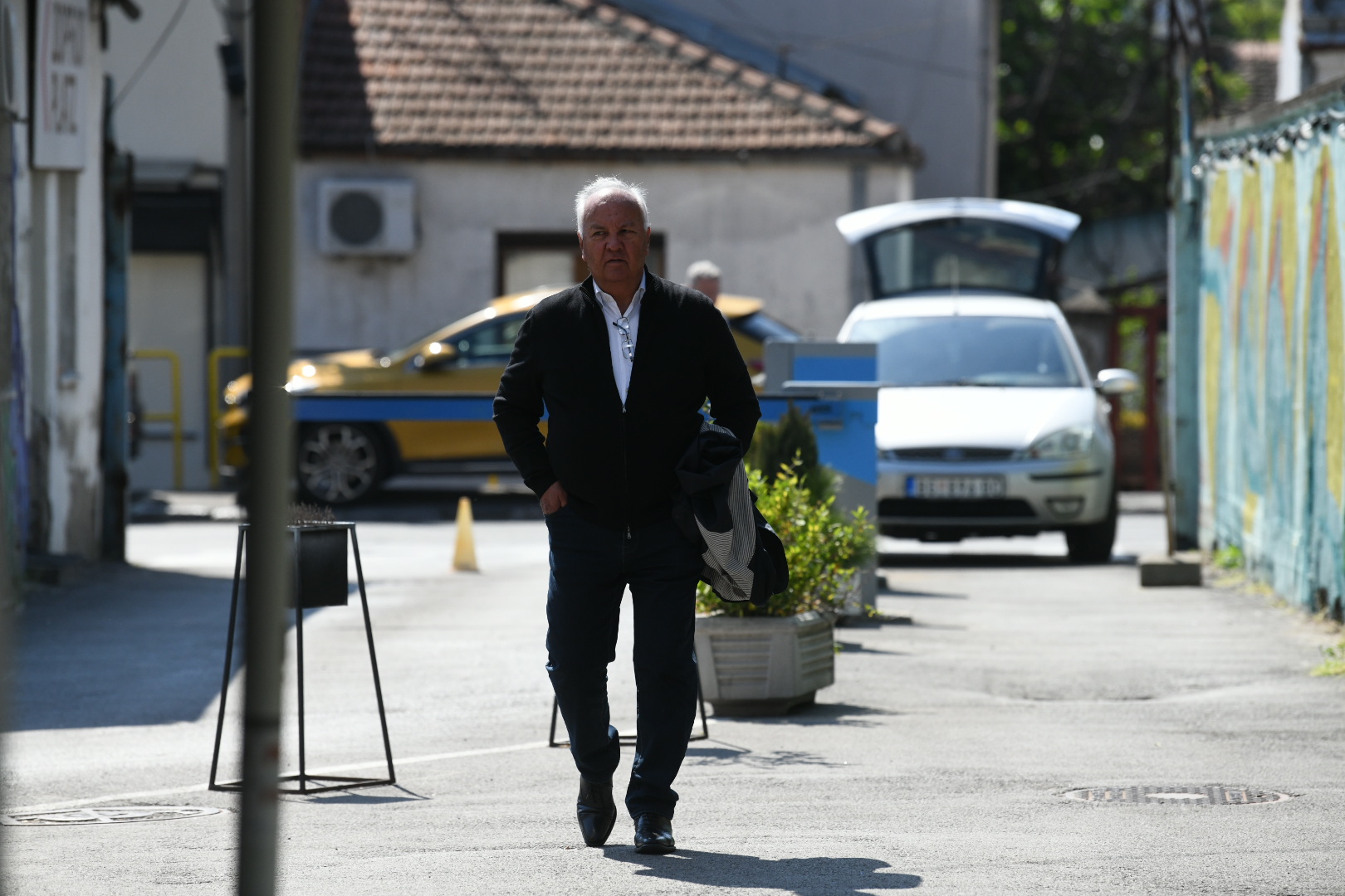 Beograd 11.05.2022. Manojlo Vukotić, Manjo Vukotić, Manja Vukotić. Komemoracija Veselinu Simonoviću na Dorćol Placu Foto: Vesna Lalić/Nova.rs