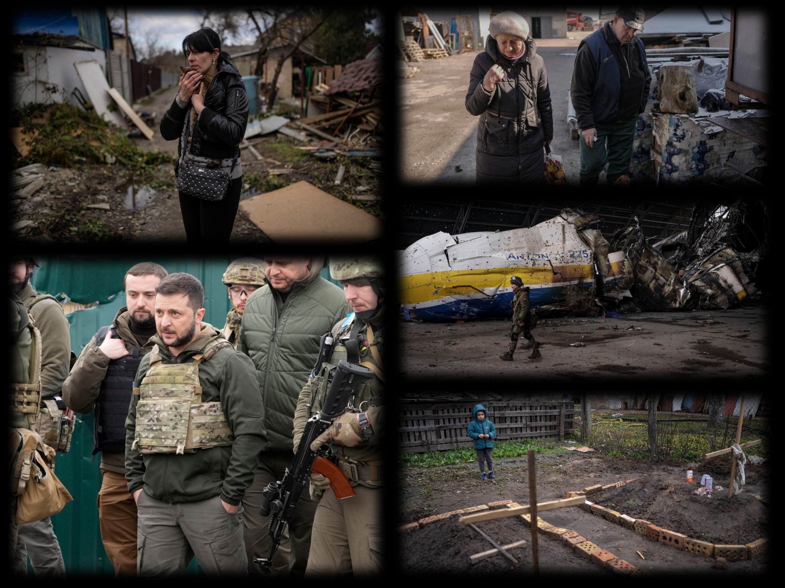 Ukrajina, Buča, rat, kombo Foto: TANJUG/AP Photo/Rodrigo Abd/Efrem Lukatsky/Vadim Ghirda/Felipe Dana