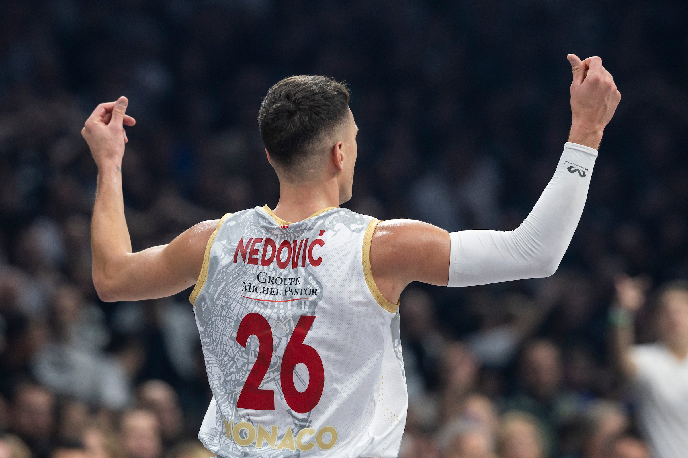 Nemanja Nedovic, #26 of AS Monaco during the 2025/2026 Euroleague Round 10 match between Partizan Mozzart Bet Belgrade and AS Monaco at Belgrade Arena on November 11, 2025 in Belgrade, Serbia. (Photo by Srdjan Stevanovic/Starsport.rs)