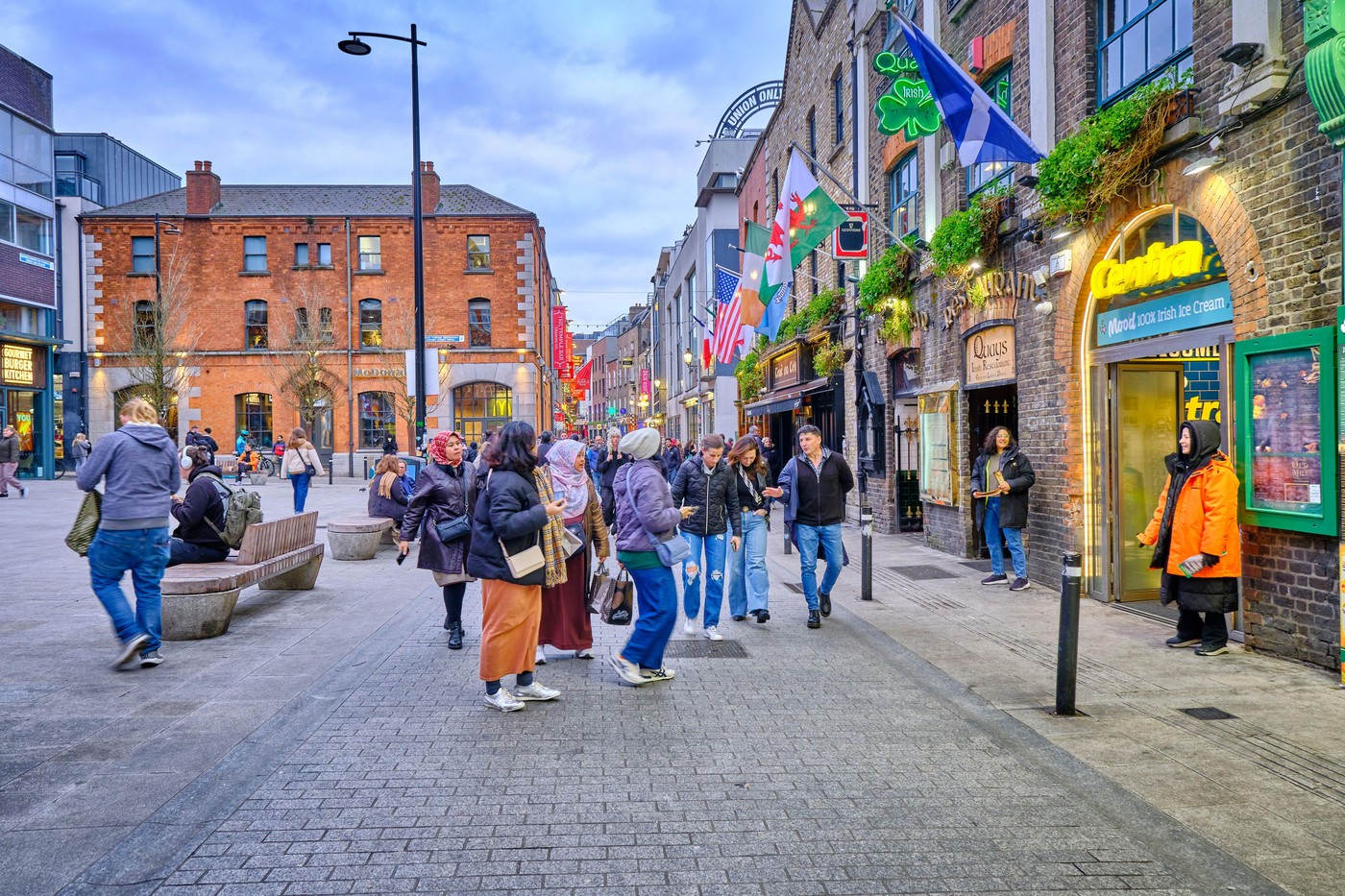 Temple Bar Square, in the heart of the Old Town. Dublin, Republic of Ireland
