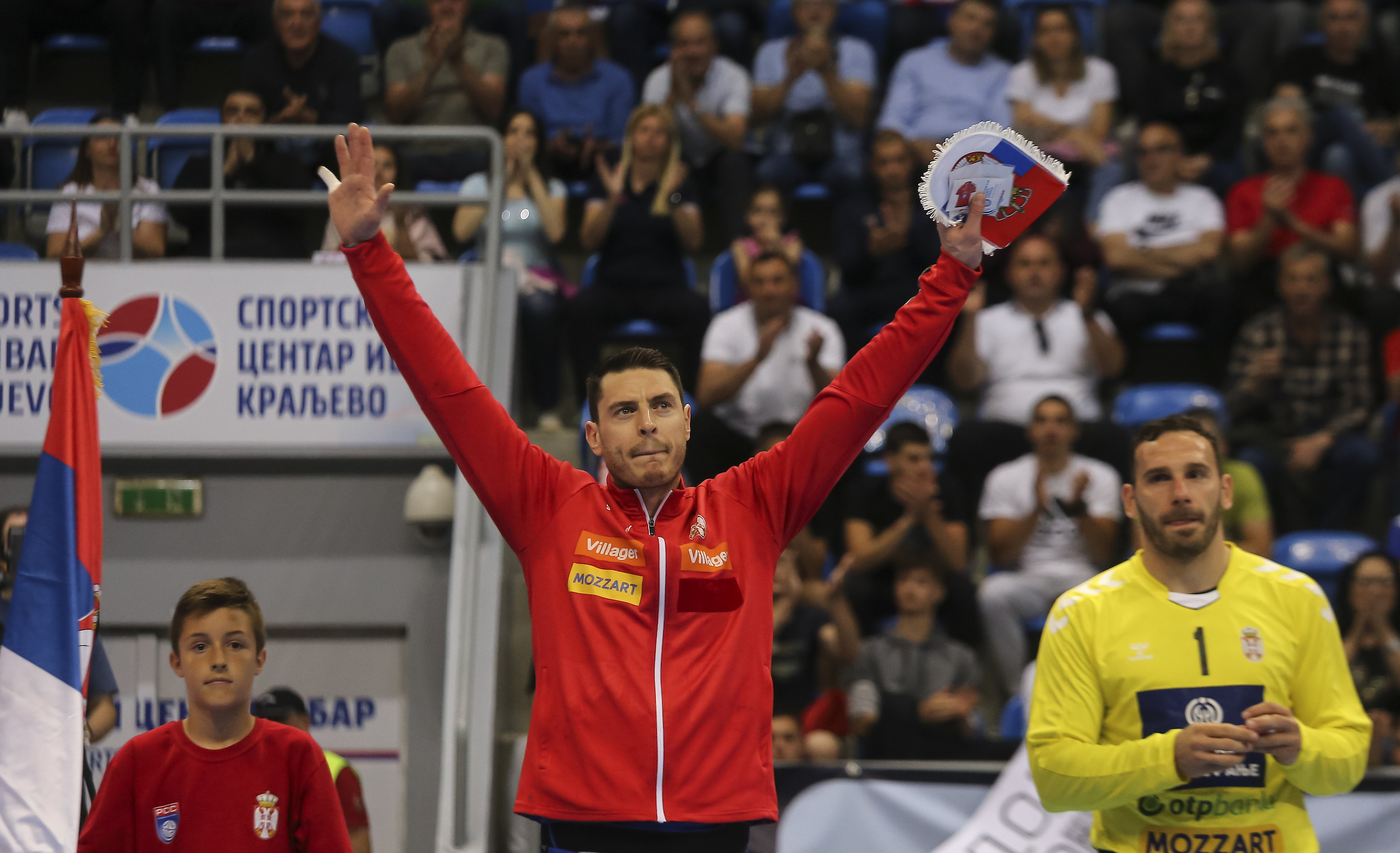 Mijajlo Marsenic (C) during the EHF Euro 2026 Qualifiers match between Serbia and Italy (Srbija v Italija), at Sport Hall Ibar on May 11, 2025 in Kraljevo, Serbia. (Photo by Srdjan Stevanovic/Starsport.rs ©)