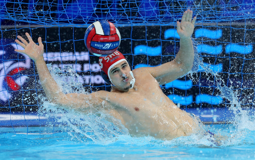 Belgrade, Serbia. 10th Jan, 2026. Serbia's goalkeeper Milan Glusac during group C European Championship water polo match between Serbia and Netherlands on January 10. 2026. in Belgrade, Serbia.
(photo by Pedja Milosavljevic/STARSPORT ©)