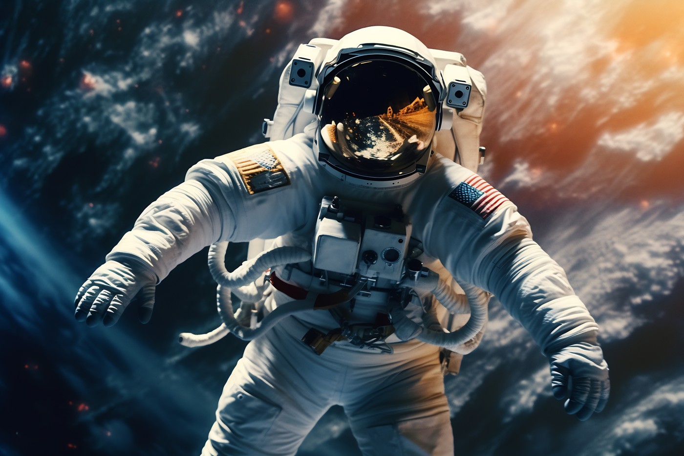 Astronaut in outer space over the planet.,Image: 815093844, License: Royalty-free, Restrictions: , Model Release: no, Credit line: Anna Maloverjan / Panthermedia / Profimedia