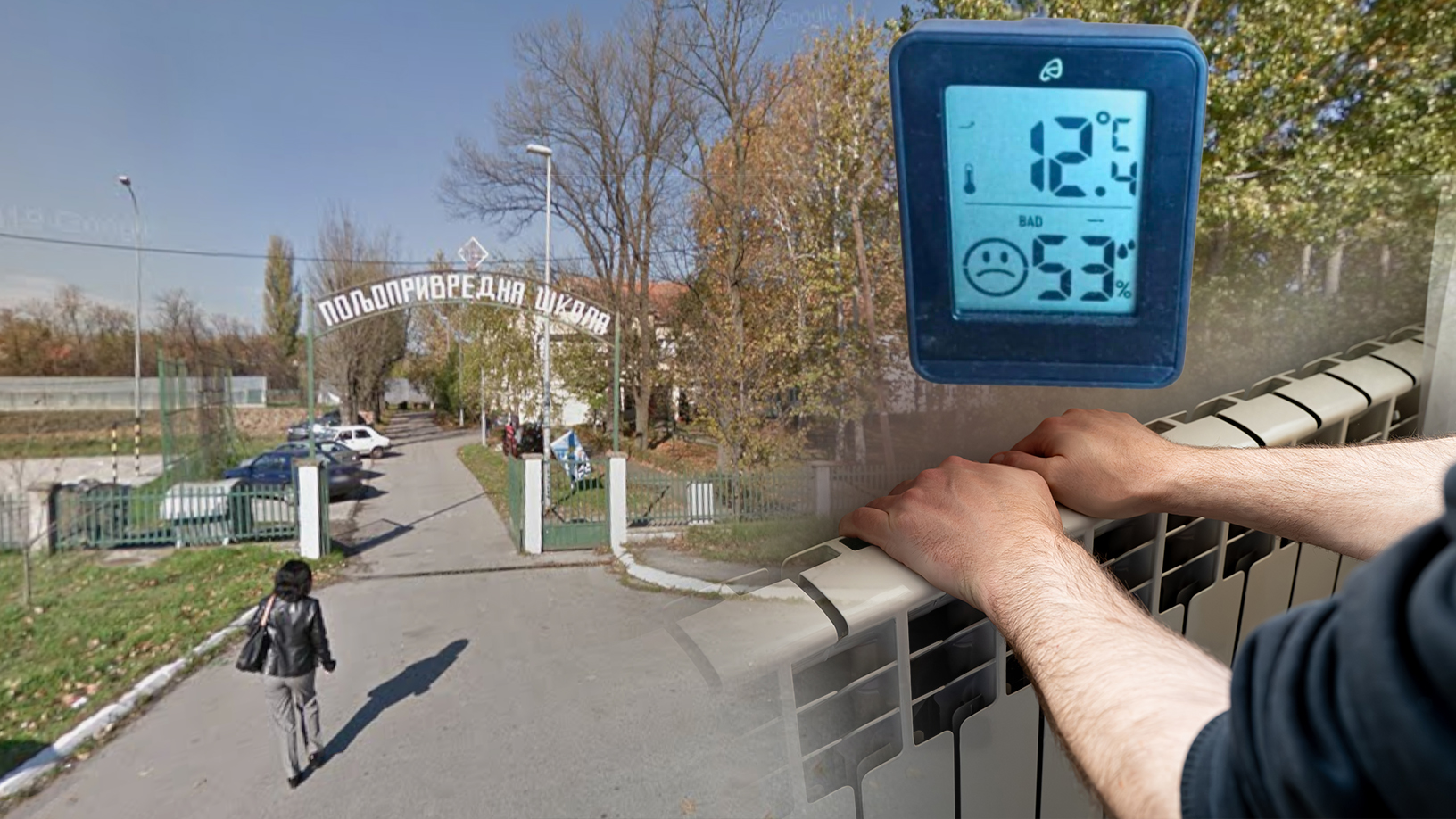 POLJOPRIVREDNA ŠKOLA PK "BEOGRAD", termometar, radijator kombo
