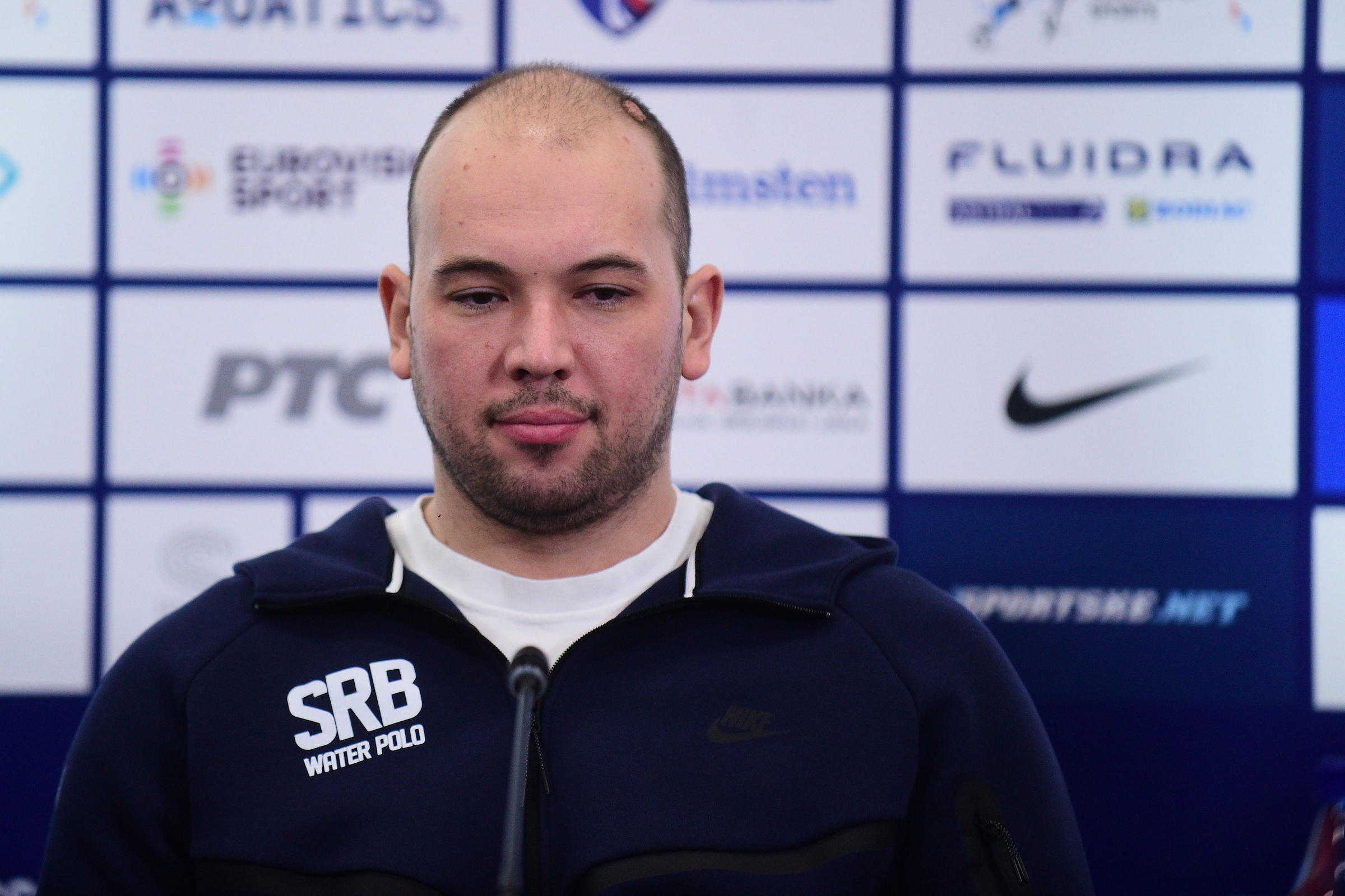 Dusan Mandic at Press conference for upcoming European Aquatic Mens Championchip held at Crowne Plaza hotel, 09.01.2026 Belgrade, Serbia. (Photo by Dusan Milenkovic/Starsport.rs ©)