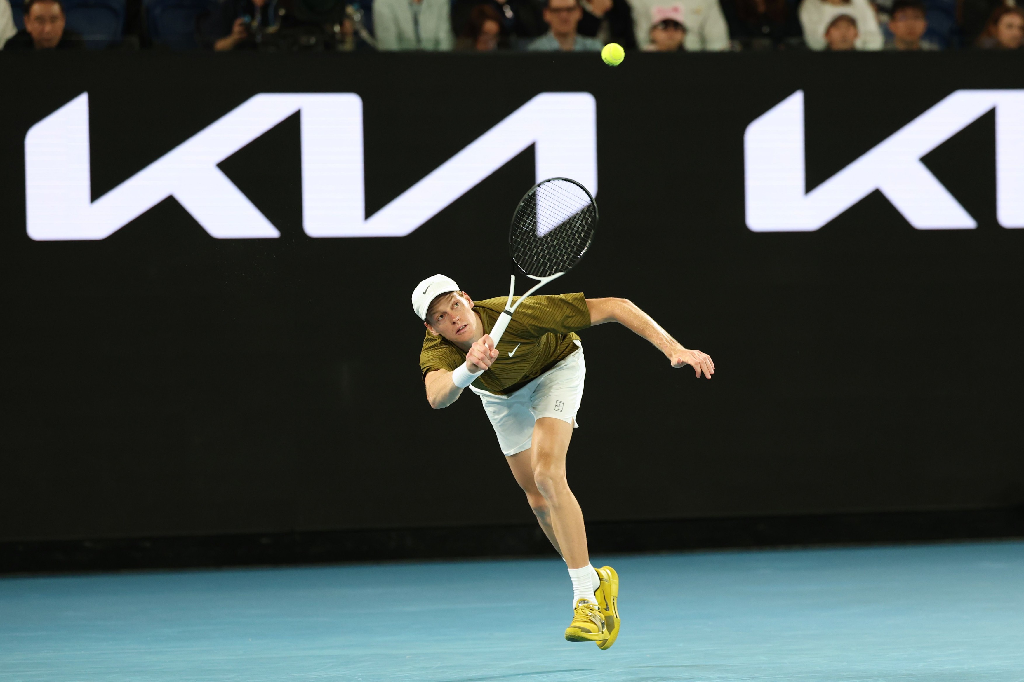Jannik Sinner during his Quarter-Final matchAustralian Open tennis tournament