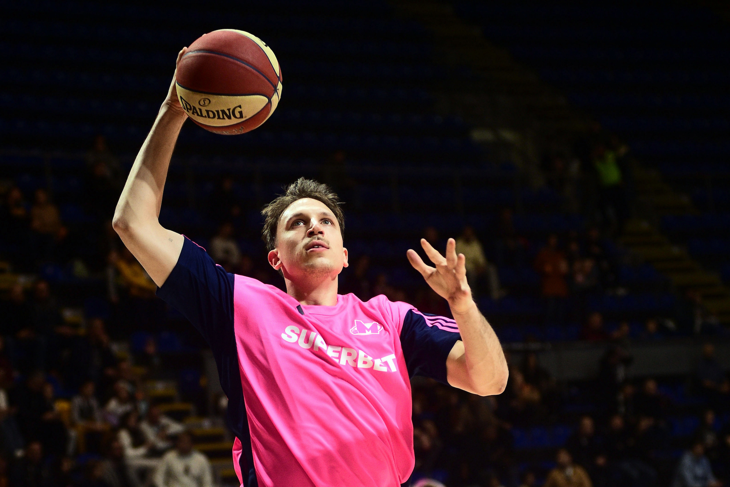 Aleksa Radanov at ABA league round 15 game between Mega and Partizan played at Aleksandar Nikolic hall, 06.01.2025, Belgrade, Serbia.  (Photo by Dusan Milenkovic/Starsport.rs ©)
