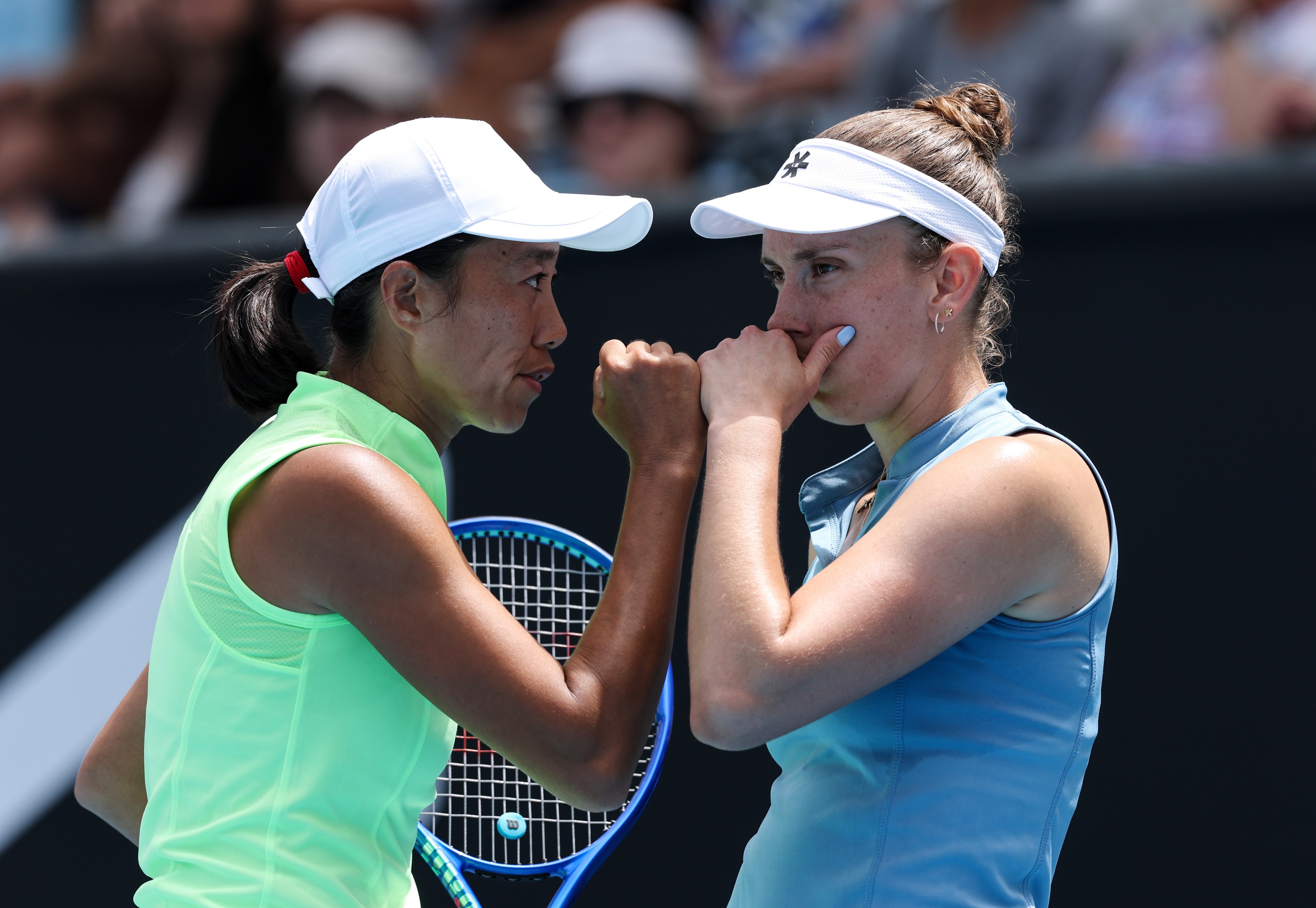 Zhang Shuai (L)/Elise Mertens at Australian Open