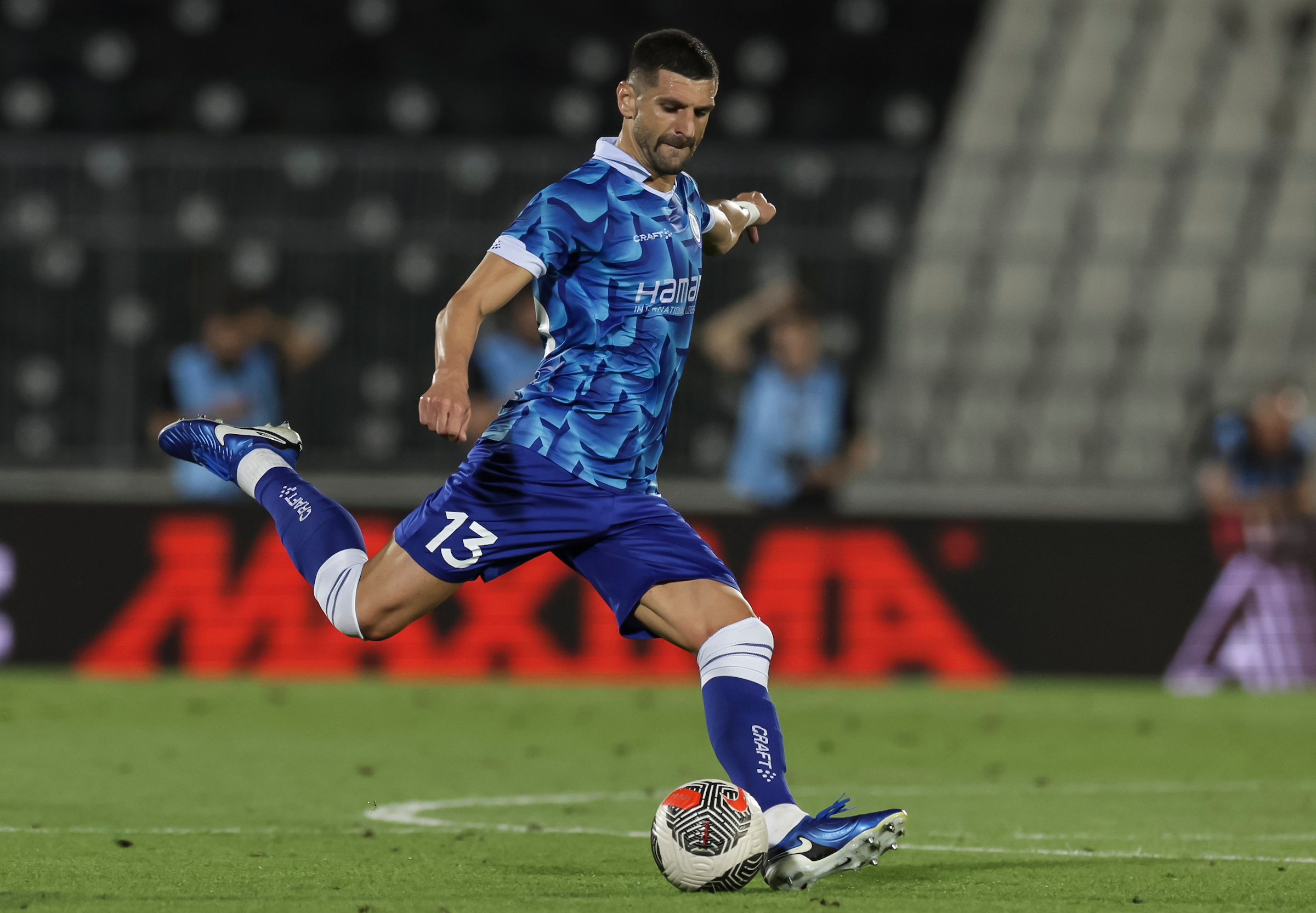 Stefan Mitrovic of KAA Gent in action during the UEFA Conference League Play Off match against FK Partizan Belgrade