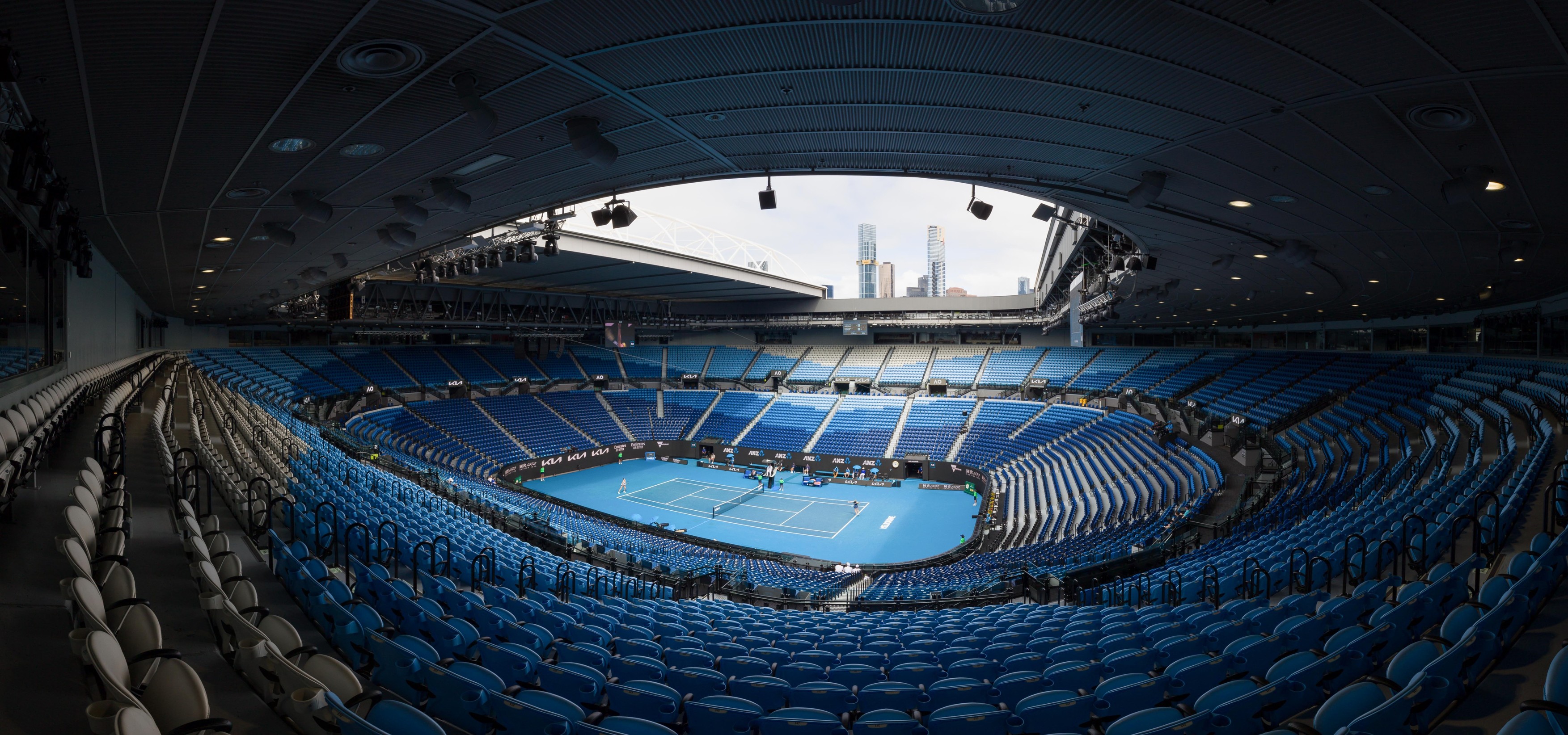 A panorama Rod Laver Arena at the Australian Open